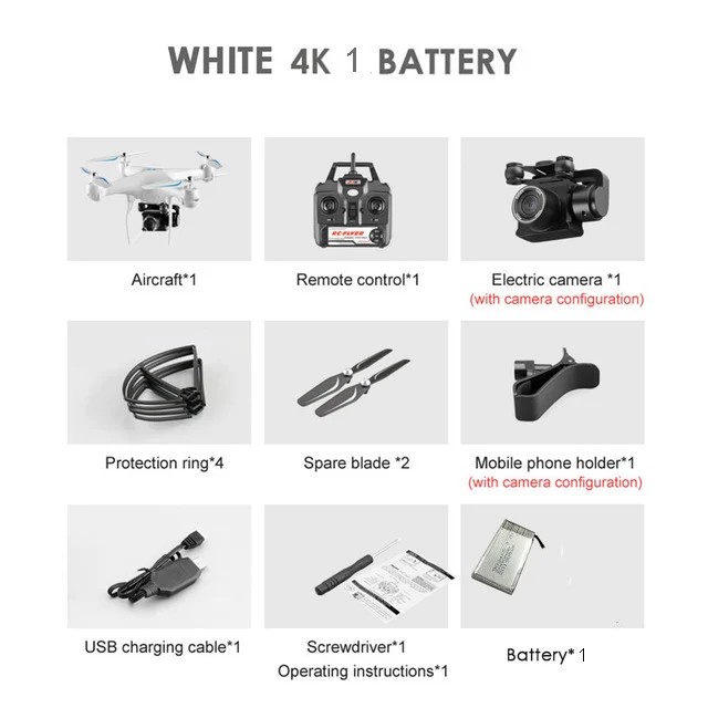 4K white 1 battery Модернизированный Квадрокоптер S32T fpv с камерой 4K ESC HD 20mp регулируемая камера селфи Дрон RC вертолеты 4-осевой самолет летающая игрушка - Цвет: 4K white 1 battery