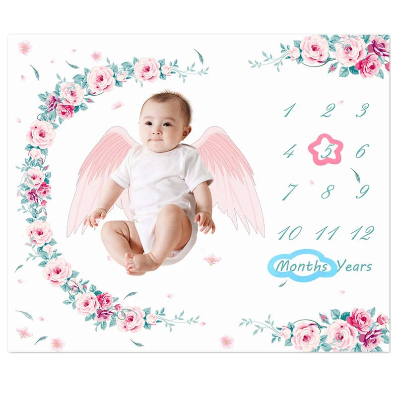 Nouveau Ne Photo Couverture Pour Bebe Ange Ailes Bebe Fille Garcon Floral Coton Couverture Jalon Photographie Photo Accessoire Pousses Aliexpress