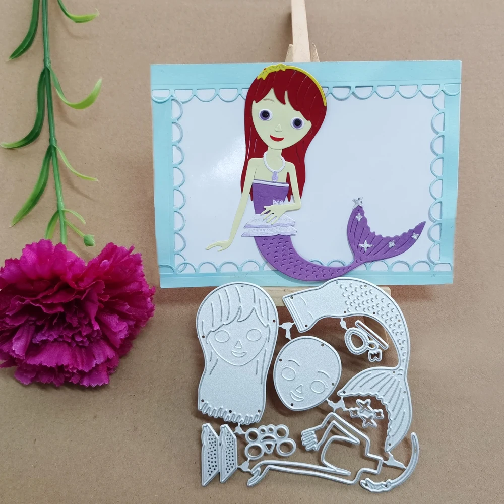 

Beautiful personality mermaid combination art metal cutting die stamping die scrapbook paper technology DIY