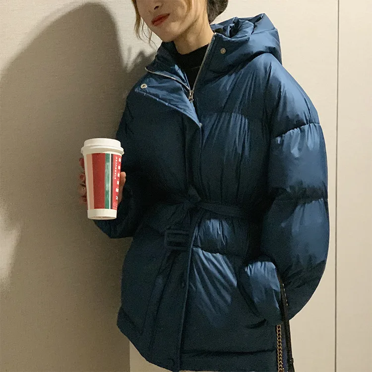 

Tao Sichuan Zhicongxi 2019 Winter Korean-style Loose-Fit Padded Waist Hugging Front Short Long Back down Coat Women's 1350