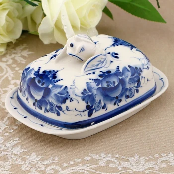 

Butter dish "Tulip", 16x10.5x10 cm, gzhel 696939