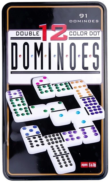 Conjunto de dominó duplo com 12 peças de trem mexicano colorido com 91 peças
