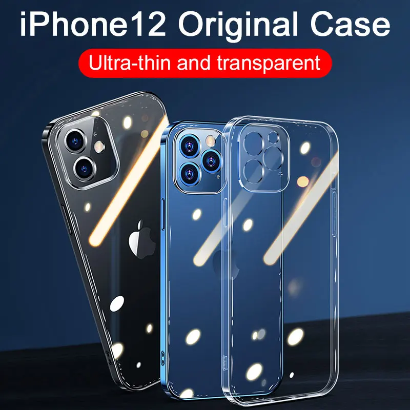Чехол для телефона с полной защитой объектива iPhone 12 Pro Max Mini прозрачный мягкий