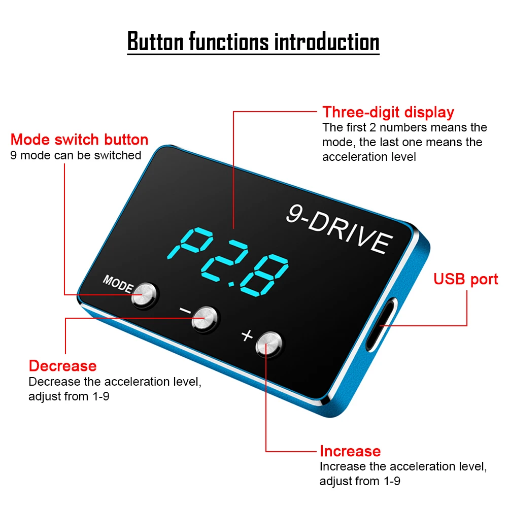 Electronic Throttle Controller Pedal Accelerator KA-806 9 For VW PASSAT For Audi A3 A4 A5 A6 A7 A8 PORSCHE 911 MACAN throttle controller