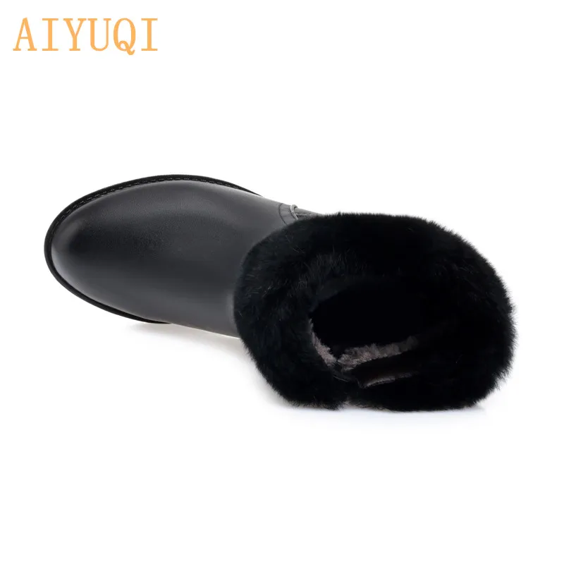 AIYUQI женские ботильоны из натуральной кожи; коллекция года; женские зимние ботинки на высоком каблуке; модные женские ботинки «Челси»