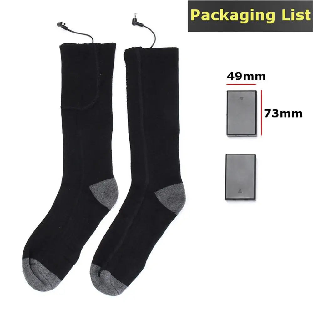 1 пара, аккумуляторные носки с подогревом, электрические гетры для ног, теплые носки для зимы, для мужчин и женщин, большие размеры