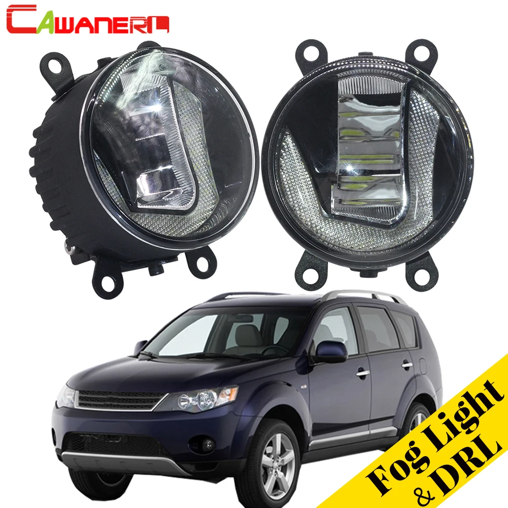 Cawanerl For Mitsubishi Outlander II CW_W Closed Off-Road Vehicle 2006-2012 Car LED Fog Light Daytime Running Lamp DRL Styling | Автомобили