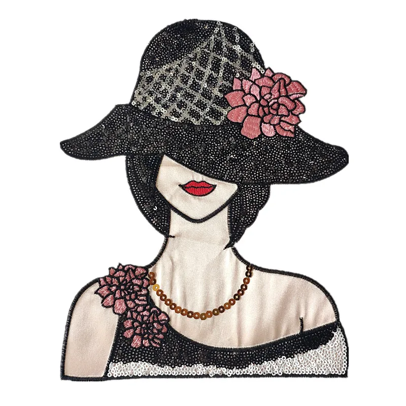 Sequins Patch Ins Lady Iron On Patches For Clothing Sequined Large Biker Badge Strange things Stickers Diy Clothes Gifts | Дом и сад