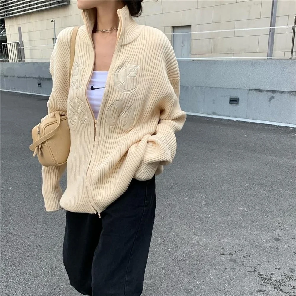 Casual Long Sweater Cardigan Long Sleeve Knitted Outwear Jacket Loose Womens 
