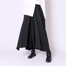 Одноцветная Асимметричная юбка с эластичной резинкой на талии для женщин, винтажная модная юбка большого размера, новинка, Весенняя юбка PC824