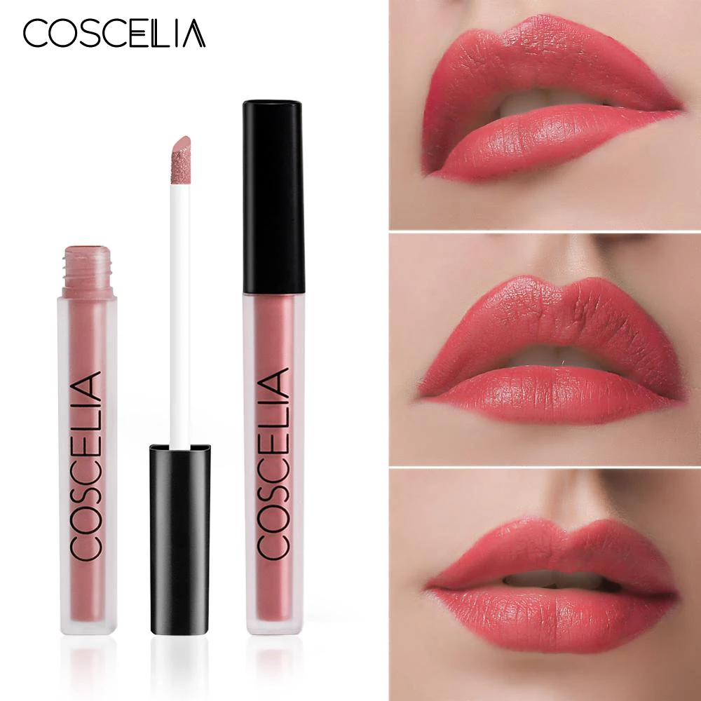 

COSCELIA Lipstick Gloss Matte Waterproof Lip Stick Hot Red Long Lasting Lip Gloss Makeup Matte Lipsticks Lips