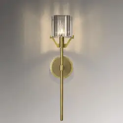 Современный медный роскошный светодиодный настенный светильник, прикроватный Хрустальный настенный светильник с одной головкой для