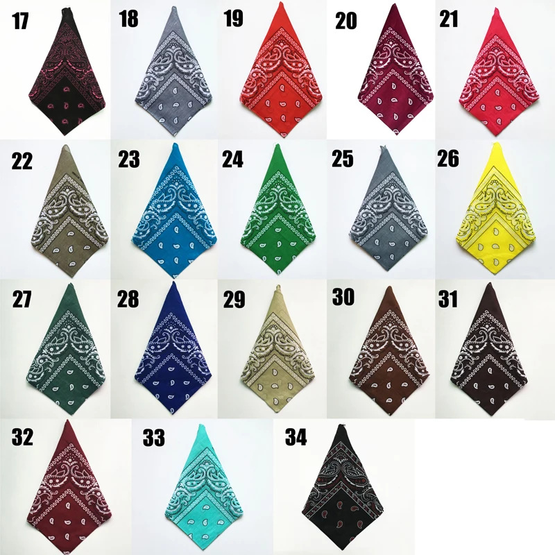 Square Scarf Unisex Hip Hop Black Bandana Kerchief Fashion Street Dance Riding Wrist Wraps Head Square Scarves Print Handchief