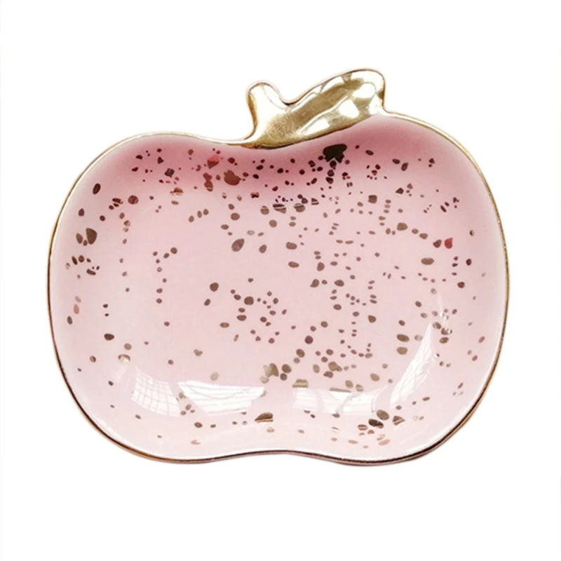 Nordic Style Electroplated Ceramic Fruit Jewelry Storage Tray Household Cute Jewelry Storage Dish For Ladies