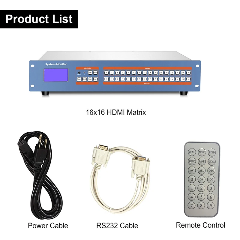 SZBITC 4K HDMI матричный 16x16 HDMI коммутатор разветвитель 16 в 16 Выход EDID с пультом дистанционного управления, TCP/IP 2U для Blu-Ray DVD