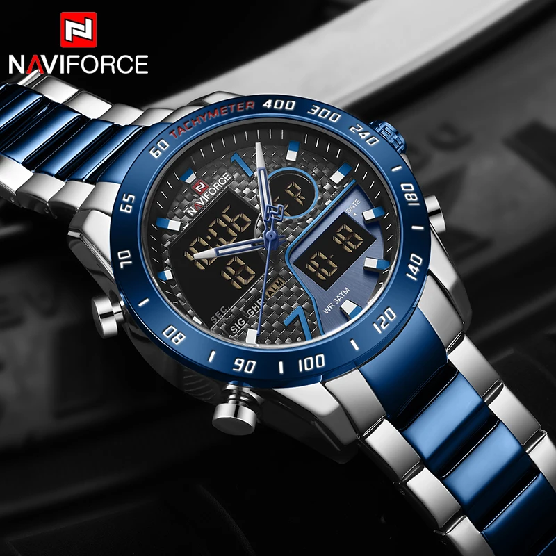 Naviforce часы для мужчин лучший бренд класса люкс Хронограф Кварцевые часы для мужчин полный сталь военные часы мужские наручные часы Relogio Masculino