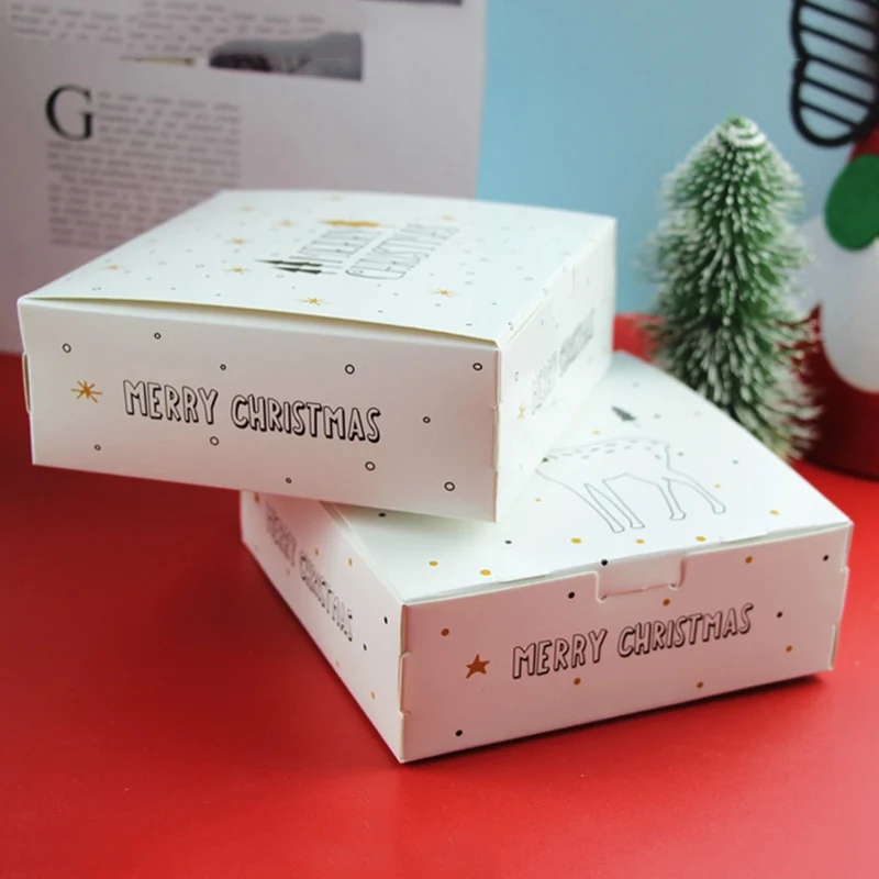 Рождественские подарочные коробки для конфет, олени и Рождественская елка, упаковочные коробки для гостей, Подарочная сумка, подарки для рождественской вечеринки, подарок для детей