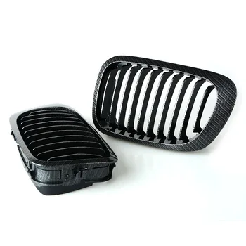 

1 Pair For BMW E46 3 Series 2 Door 1999-2002 Front Center Kidney Racing Grilles Carbon Black 1999-2002 Car Grill New Arrival