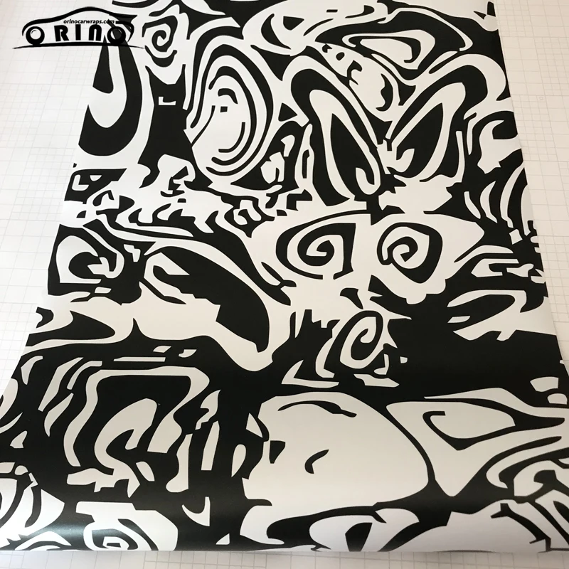 Black White Camouflage Vinyl Film Sticker-6