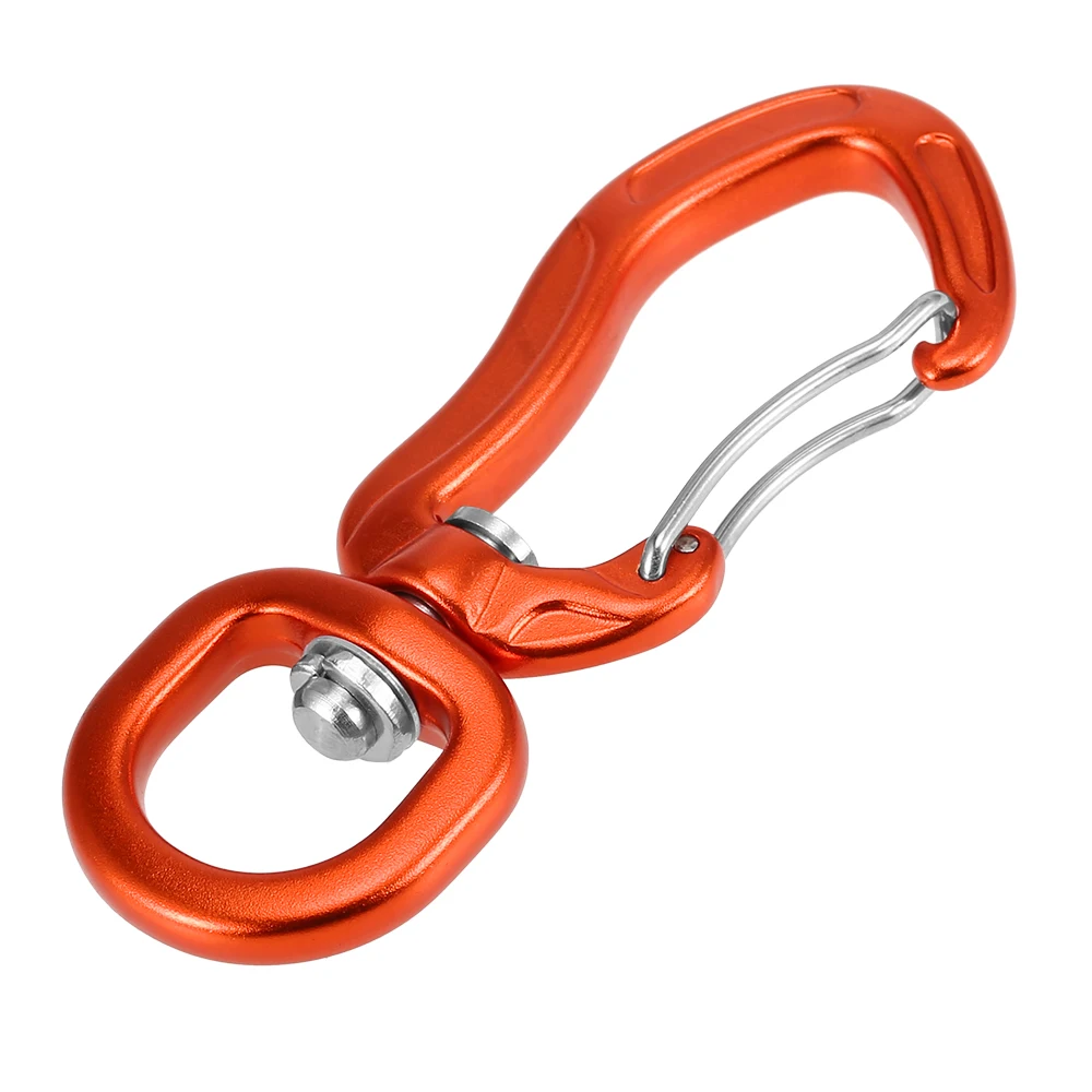 Orange-C Outdoor Swivel Carabiner Clip 360 Rotatable Spinner Carabiner Small Wiregate Carabiner Rotational Hammock Climbing Clip Hook - Цвет: Orange-C