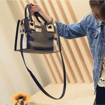 

Fashion Women Transparent Shoulder Bag Jelly Candy Beach Handbag Messeng Bag