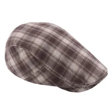 Весенняя и летняя Классическая Клетчатая Кепка с металлической пряжкой, короткий дышащий хлопковый берет с полями, повседневный газетчик