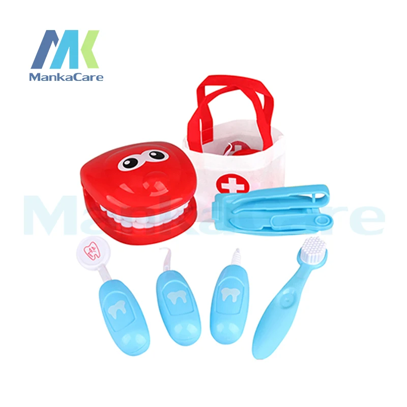 9 шт. имитационная игрушка, Стоматологическая модель, набор, медицинский набор, обучающая ролевая игра, ролевые игрушки, обучающие игрушки для детей - Цвет: Синий