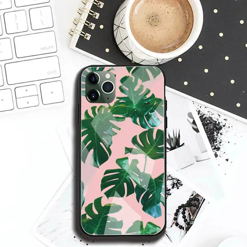 Hạc Mùa Hè Vật Có Hoa Lá Ốp Lưng Điện Thoại Kính Cường Lực Cho iPhone 11 Pro XR XS MAX 8X7 6S 6 Plus SE 2020 Ốp Lưng lifeproof case Cases For iPhone