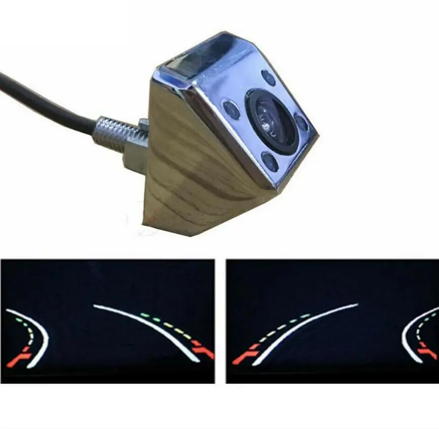 4 IR Led ночного видения автомобиля грузовика заднего вида динамическая траектория Направляющая линия парковочная камера обратный резервный Серебряный Хром