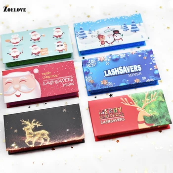 

Lash Boxes Packaging Wholesale False Eyelashes Mink Lashes Christmas Lash Box Fake Eyelash maquillage Mink Eyelashes Bulk