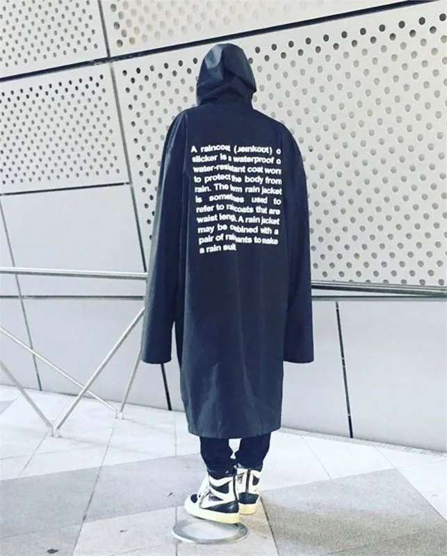 Высокое качество Vetements плащ в Сеульском гараже распродажа Водонепроницаемая длинная куртка пальто буквы Vetements плащ