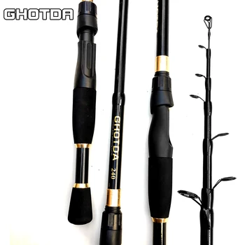 

GHOTDA LUER Telescopic Fishing Rod Ultralight Weight Spinning Fishing Rod Carbon Fiber Material 2.4-1.6m Fishing Rod Tackle
