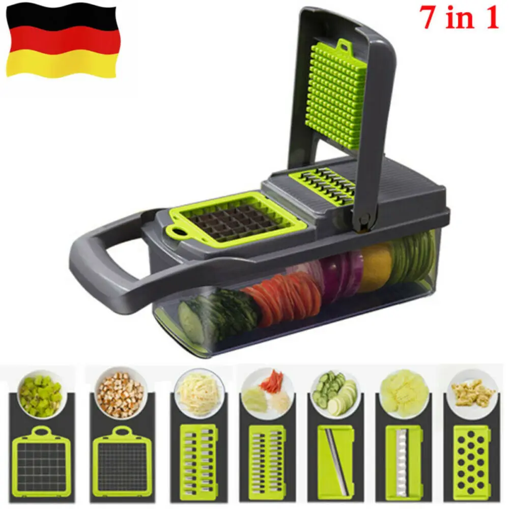 

7 In 1 Kitchen Pressing Food Chopper Cutter Slicer Peeler Dicer Vegetable Cheese
