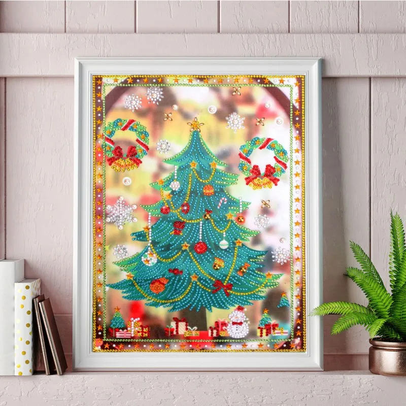 

New Classical Art Creative Cute Shining Cheistmas Tree 5D Diamond Painting Christmas Festival Home Party Decoration #j