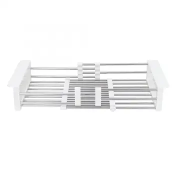

Stainless Steel Retractable Kitchen Dish Drainer Draining Rack Home Multifunctional Vegetables Fruits Rinsing Shlef Rack