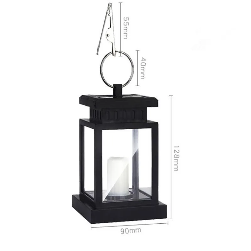Solar Hanging Lantern Candle Lights Outdoor Candle Effect Light with Hooks for Garden Patio Lawn Deck Umbrella Tent Tree Yard  (3)