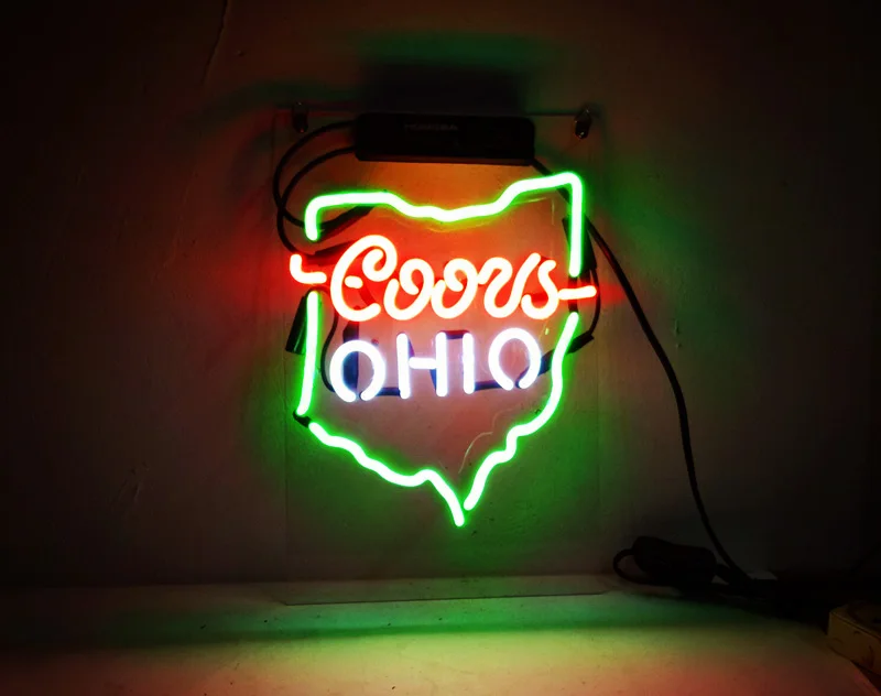

Neon Light Sign Custom Name Beer Bar Home Decor Open Store Lamp Display coors OHIO 14''X9''