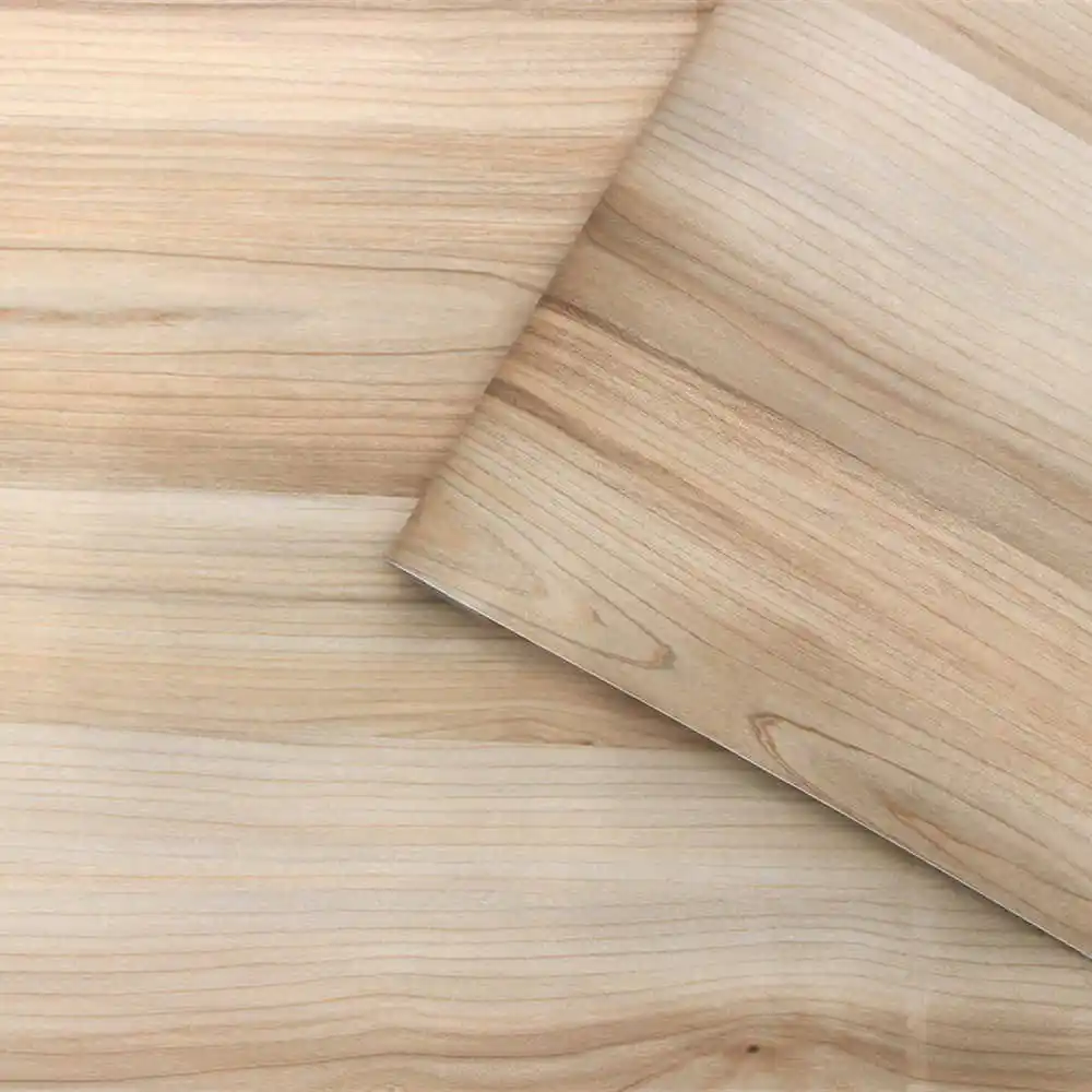 Papel tapiz de madera ligera con textura de madera, papel de Contacto autoadhesivo extraíble para puerta de armario de cocina