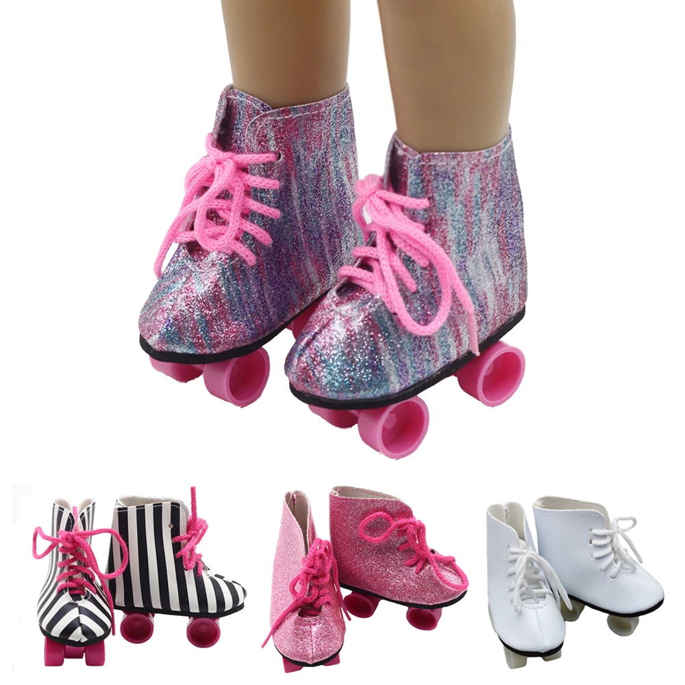 1pair Sport Shoes For 18 inch Girl Doll Roller Skating Fit 43cm baby doll Boots toy Accessories | Игрушки и хобби