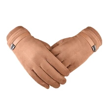 Прочный замшевый матерчатый плюшевый Бархат Подкладка Зимний сенсорный экран теплые перчатки мужские мотоциклетные перчатки для катания на лыжах и сноуборде