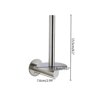 

Stainless Steel Roll Paper Holder Rack Nail Free Tissue Towel Vertical Stand K1MF