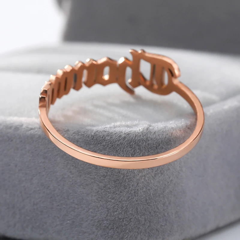 Custom Old English Name Ring Custom Ring Stainless Steel Letter