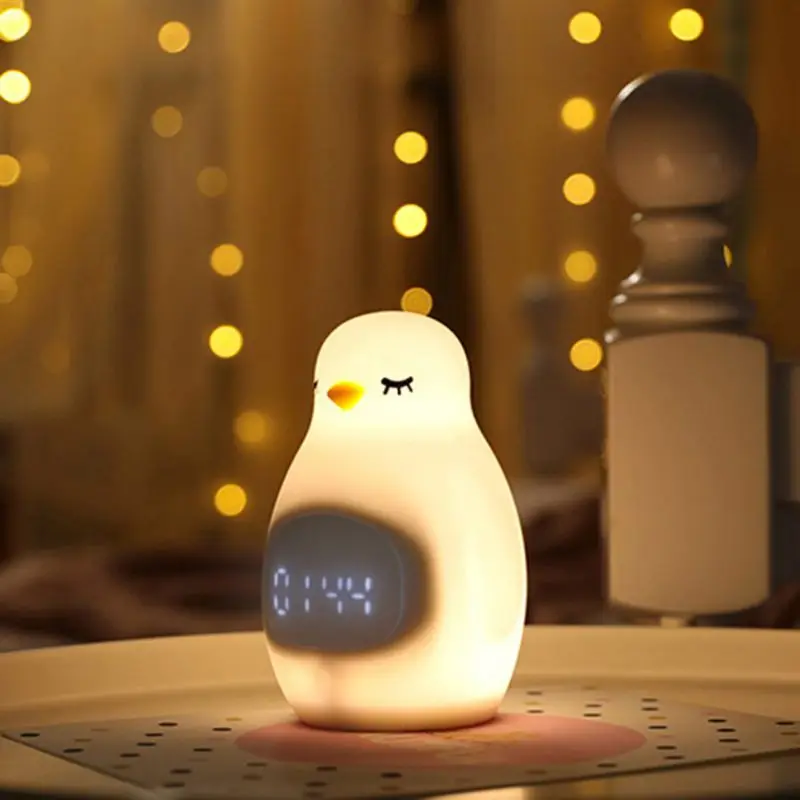 

Nightlight Silica Gel Battery USB Charging Hourly Lighting Automatic Extinguishing Short Press cute penguin lamps birthday gift