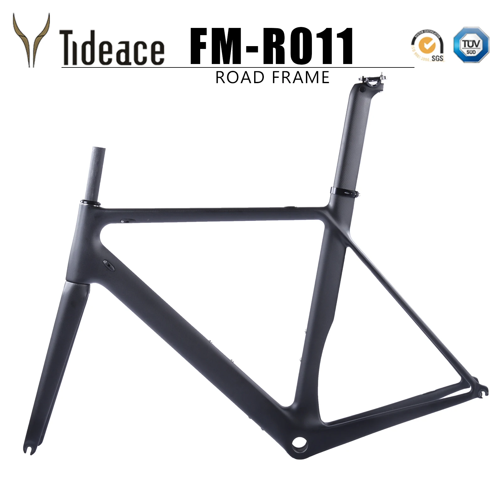 Clearance Tideace carbon fiber bicycle frame road bike frame carbon super carbon light weight racing road frameset accept DIY 0