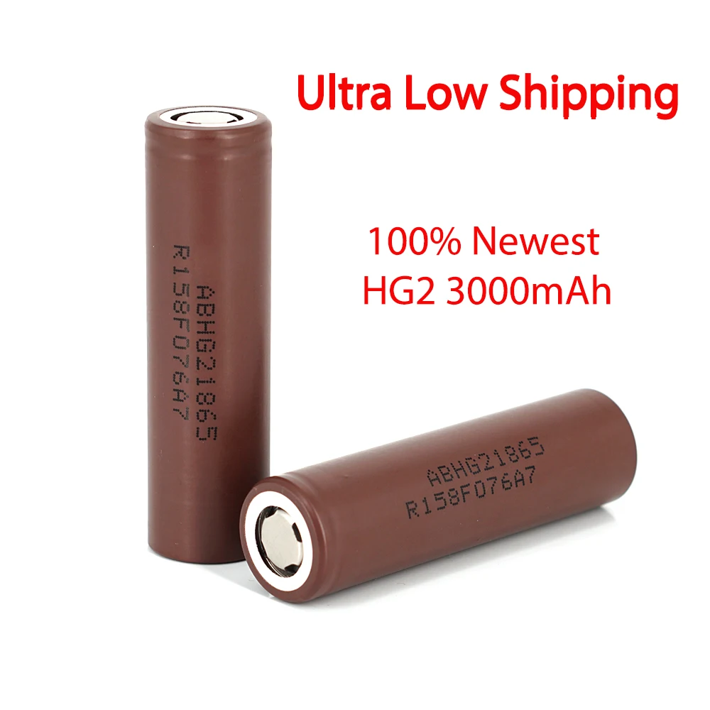

10PCS 100% original 18650 battery rechargeable battery for LG HG2 18650 3000 mAh lithium battery use electronic cigarette
