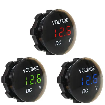 

New Digital Display Voltmeter For Car Motorcycle Mini Panel 4-35V LED Round Modification Voltmeter Real-time Monitor