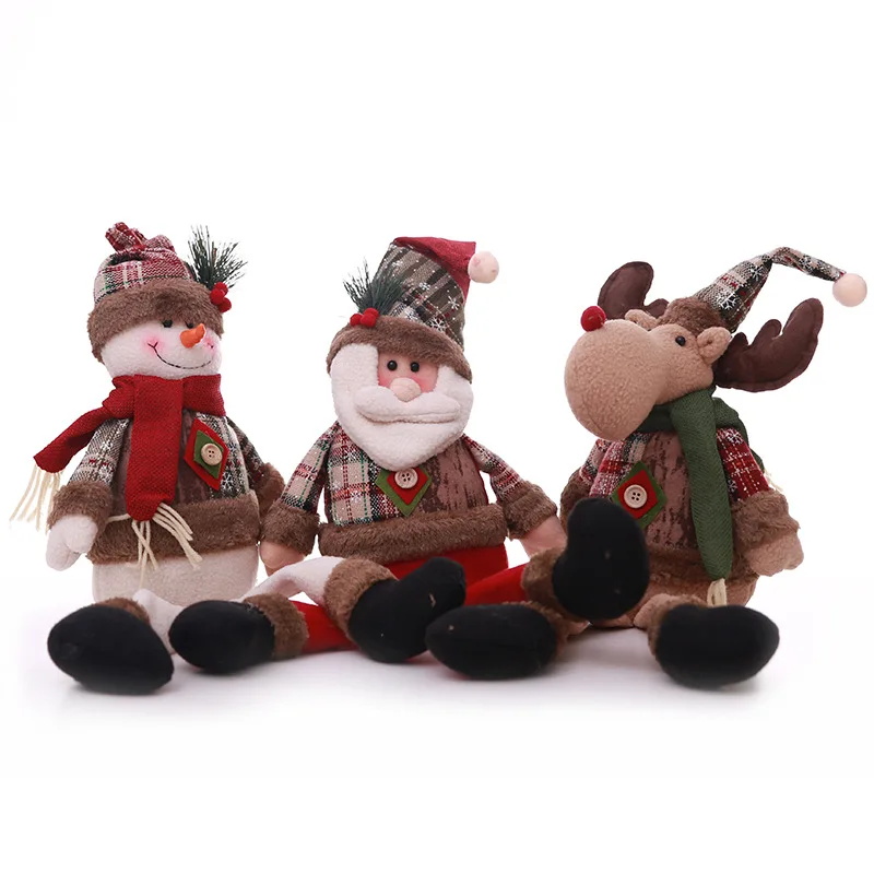

Christmas Santa Claus Snowman Doll Toy Christmas Tree Sitting Ornaments Decorations for Home Xmas Happy New Year 2020 Kids Gift