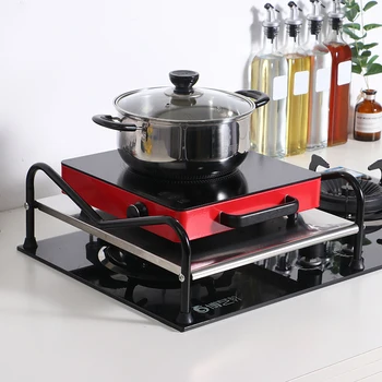 

Multifunction Kitchen Induction Cooker Holders Bracket Oven Storage Rack Carbon Steel Gas Stove Cover Base Shelf Storage Rack