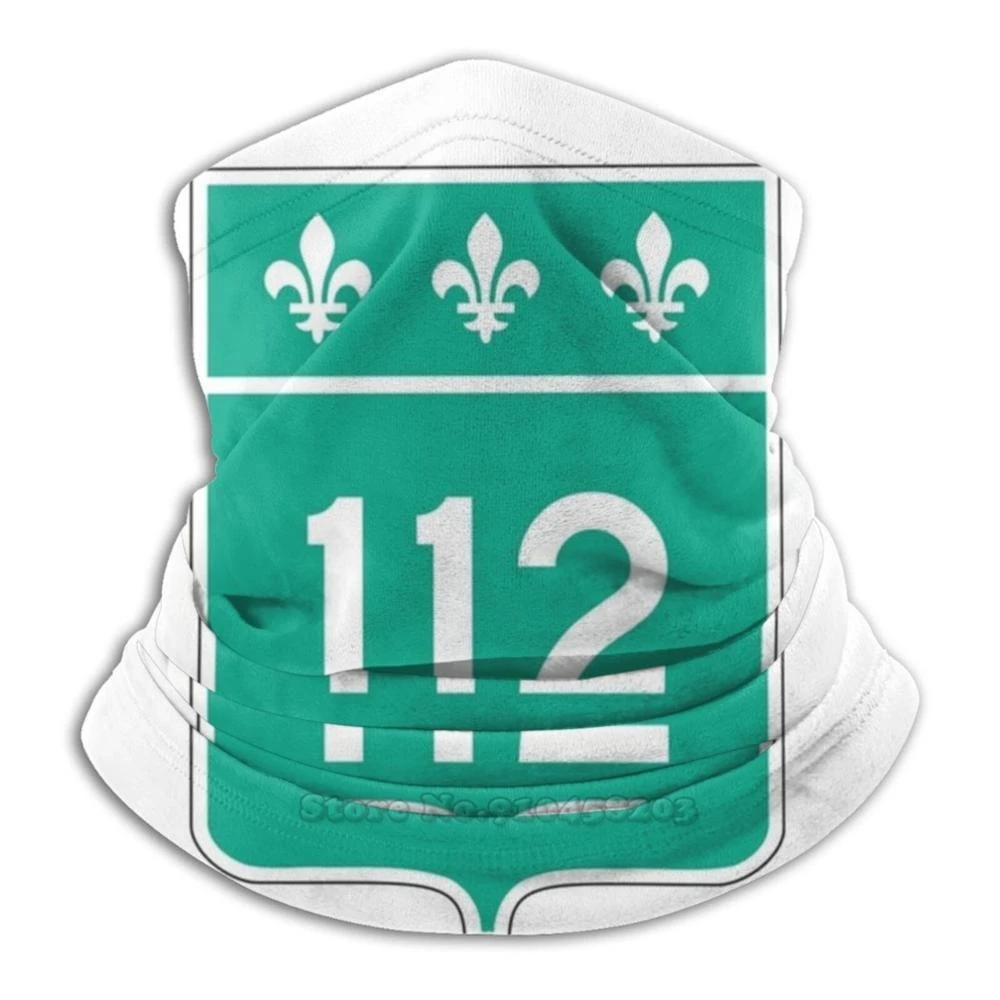 Quebec Route 112 Road Sign Cycling Motorcycle Headwear Washable Scarf Neck Warmer Face Mask Quebec Route 112 Québec Canadian male scarf