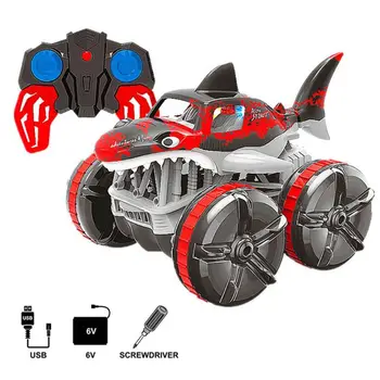 

2.4G Waterproof Remote Control Amphibious Grass Land Driving Shark Light RC Car K92D